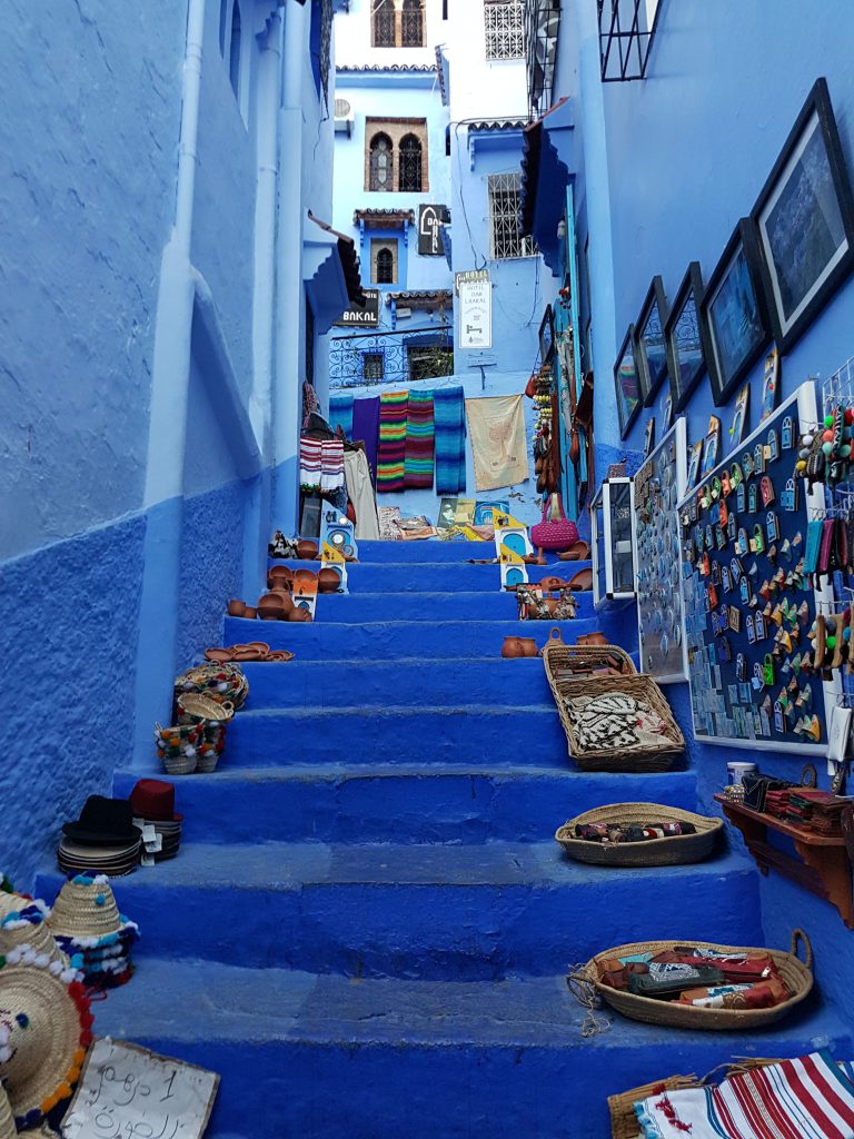 Chefchaouen steps in Morrocco